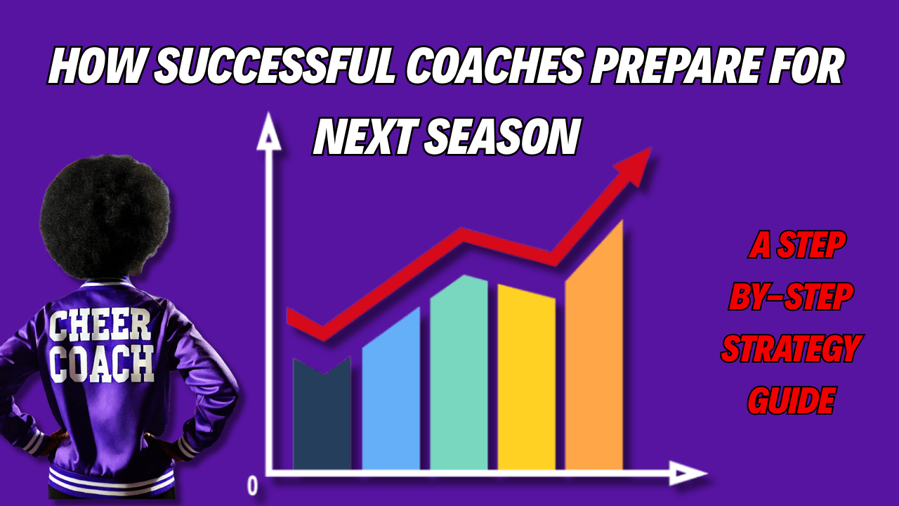 Text saying How successful coaches prepare for next season. image black female coach. image 2 of flow chart